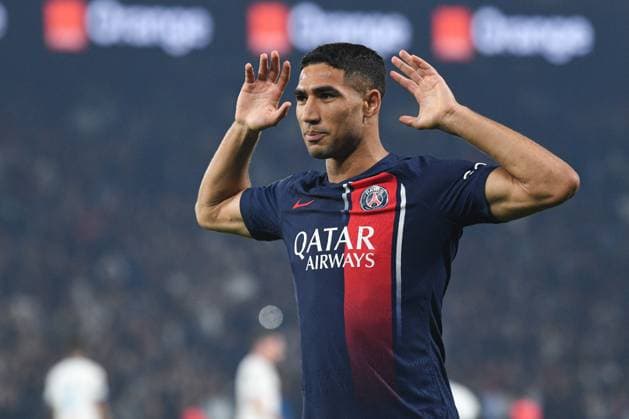 Ligue 1 - PSG v OM Achraf Hakimi during the Ligue 1 Uber Eats match between Paris Saint-Germain Football Club and Olympique de Marseille at Parc des Princes on September 24, 2023 in Paris, France. Photo by Lionel Urman ABACAPRESS.COM Paris France  Copyright: xUrmanxLionel ABACAx 869100_003 UrmanxLionel ABACAx 869100_003