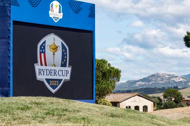 September 25, 2023, ROME, ITALY: A view of the golf course at Marco Simone Golf Club in Guidonia, near Rome, Italy, 25 September 2023. Competition for the 44th Ryder Cup golf tournament between the US and Europe begins 29 September 2023..ANSA FABIO FRUSTACI 2023 Ryder Cup golf tournament  - ZUMAa110 20230925_zaf_a110_001 Copyright: xFabioxFrustacix