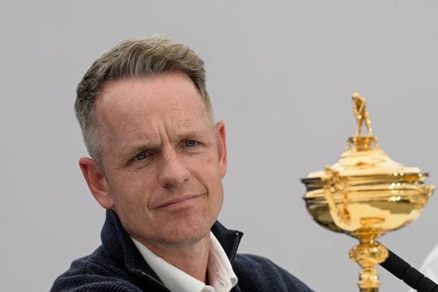 Luke Donald (ENG) during the USA an Europe Ryder Cup 2023 captains press conference, PK, Pressekonferenz at Marco Simone Golf & Country Club on September 25, 2023 in Rome, Italy.  Copyright: xFabrizioxCorradetti IPAxSportx x xx IPA_40555114 IPA_IPA40555114