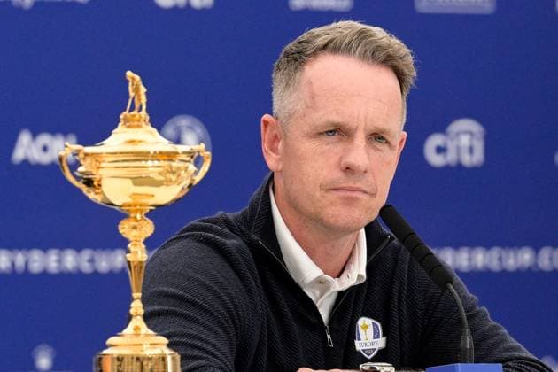 Luke Donald (ENG) during the USA an Europe Ryder Cup 2023 captains press conference, PK, Pressekonferenz at Marco Simone Golf & Country Club on September 25, 2023 in Rome, Italy.  Copyright: xFabrizioxCorradetti IPAxSportx x xx IPA_40555215 IPA_IPA40555215