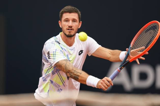 TENNIS - ATP, Tennis Herren Layjet Open BAD WALTERSDORF,AUSTRIA,25.SEP.23 - TENNIS - ATP Challenger Tour, Layjet Open. Image shows Dennis Novak (AUT).  GEPAxpictures xJohannesxFriedl