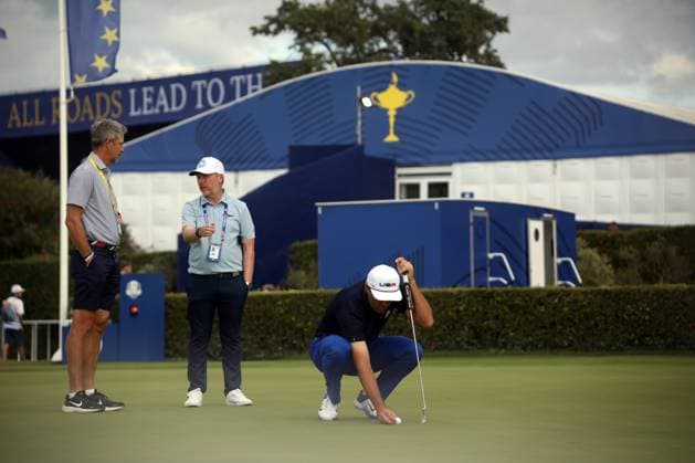 ROME, Italy - 25.09.2023: Golfer during training. Work in progress for the 2023 Ryder Cup in Rome at Marco Simeoni Golf e country club in Rome, Italy.  Copyright: xMarcoxIacobuccix xipa-agency.netx xMarcoxIacobuccix IPA_40560267 IPA_IPA40560267