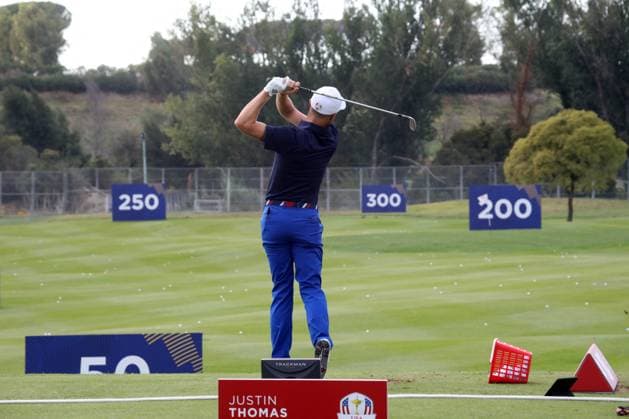 Golf Ryder Cup 2023: Work in progress for the 2023 Ryder Cup in Rome at Marco Simeoni Golf e country club in Rome, Italy. ROME, Italy - 25.09.2023: Golfer Justin Thomas for USA during training. Work in progress for the 2023 Ryder Cup in Rome at Marco Simeoni Golf e country club in Rome, Italy. ROME Italy Italy  Copyright: xIPAxSport ABACAx BRIPASport20230925_684 IPAxSport ABACAx BRIPASport20230925_684