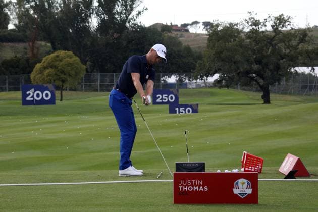 Golf Ryder Cup 2023: Work in progress for the 2023 Ryder Cup in Rome at Marco Simeoni Golf e country club in Rome, Italy. ROME, Italy - 25.09.2023: Golfer Justin Thomas for USA during training. Work in progress for the 2023 Ryder Cup in Rome at Marco Simeoni Golf e country club in Rome, Italy. ROME Italy Italy  Copyright: xIPAxSport ABACAx BRIPASport20230925_690 IPAxSport ABACAx BRIPASport20230925_690