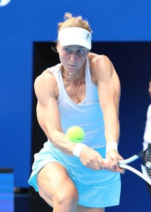 September 27, 2023, Tokyo, Japan - Defending champion Liudomila Samsonova of Russia returns the ball against her compatriot Ekaterina Alexandrova during the second round match of the Toray Pan Pacific Open tennis tournament at the Ariake Colosseum in Tokyo on Wednesday, September 27, 2023. (photo by Yoshio Tsunoda AFLO) Noxthirdxpartyxsales  (0306052414st)