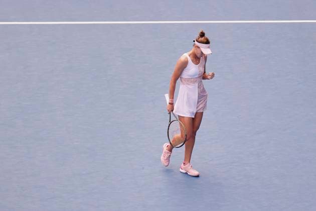 September 27, 2023, Tokyo, Japan: Veronika KUDERMENTOVA (RUS) in action against Kayla DAY (USA) during their women s singles match of the Toray Pan Pacific Open Tennis Tournament 2023 at the Ariake Coliseum. The tournament is held from September 25 to October 1st. Kudermentova won 6-3, 6-3. Tokyo Japan - ZUMAm191 20230927_aap_m191_037 Copyright: xRodrigoxReyesxMarinx