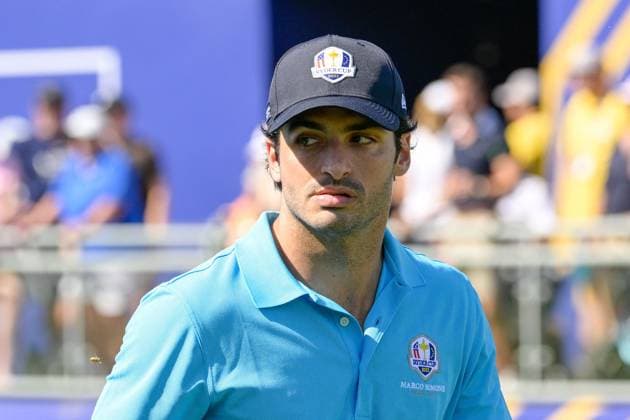 Golf match - Ryder Cup 2023 Carlos Sainz during the Ryder Cup 2023 at Marco Simone Golf & Country Club on September 27, 2023 in Rome Italy. Rome Italy  Copyright: xIPAxSport ABACAx BRIPASport20230927_250 IPAxSport ABACAx BRIPASport20230927_250