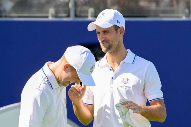 Golf match - Ryder Cup 2023 Novak Djokovic during the Ryder Cup 2023 at Marco Simone Golf & Country Club on September 27, 2023 in Rome Italy. Rome Italy  Copyright: xIPAxSport ABACAx BRIPASport20230927_265 IPAxSport ABACAx BRIPASport20230927_265