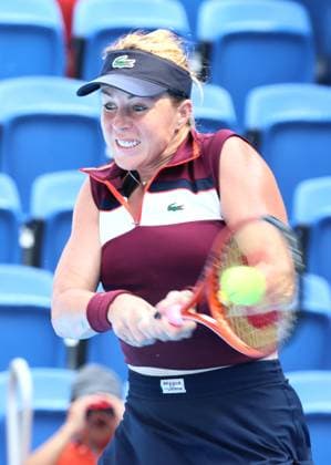 September 28, 2023, Tokyo, Japan - Anastasia Pavlyuchenkova of Russia returns the ball against Linda Noskova of Czech Republic during the second round match of the Toray Pan Pacific Open tennis tournament at the Ariake Colosseum in Tokyo on Thursday, September 28, 2023. (photo by Yoshio Tsunoda AFLO) Noxthirdxpartyxsales  (0306172737st)