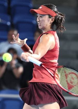 September 28, 2023, Tokyo, Japan - Misaki Doi of Japan returns the ball against Maria Sakkari of Greece during the second round match of the Toray pan Pacific Open tennis tournament at the Ariake Colosseum in Tokyo on Thursday, September 28, 2023. Doi was defeated by Sakkari 3-6, 1-6 and withdrew from her professional carrier. (photo by Yoshio Tsunoda AFLO) Noxthirdxpartyxsales  (0306213889st)