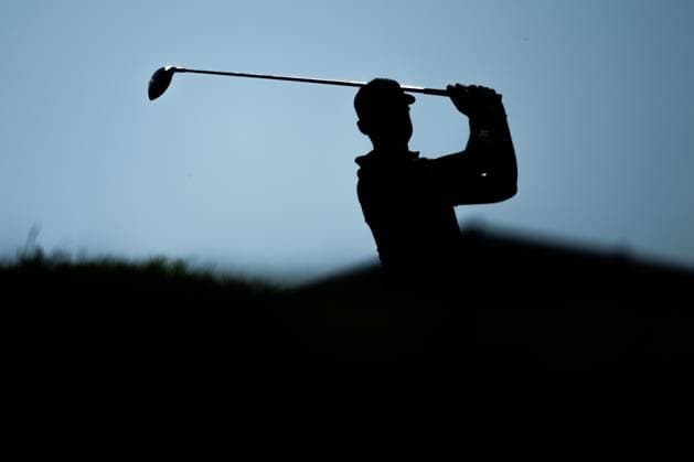 230928 Ludvig Aberg of Team Europe at a training session during day -1 of the Ryder Cup on September 28, 2023 in Rome. Photo: Mathias Bergeld BILDBYRAN kod MB MB0734 golf ryder cup träning practice training day -1 bbeng Copyright: MATHIASxBERGELD BB230928MB010