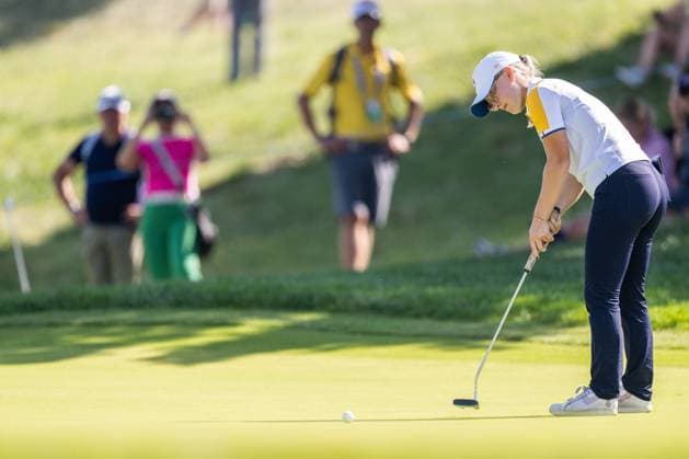 230928 Nora Sundberg of Team Europe competes in round four of the Junior Ryder Cup on September 28, 2023 in Rome. Photo: Mathias Bergeld BILDBYRAN kod MB MB0734 golf ryder cup träning practice training day -1 bbeng junior ryder cup Copyright: MATHIASxBERGELD BB230928MB053