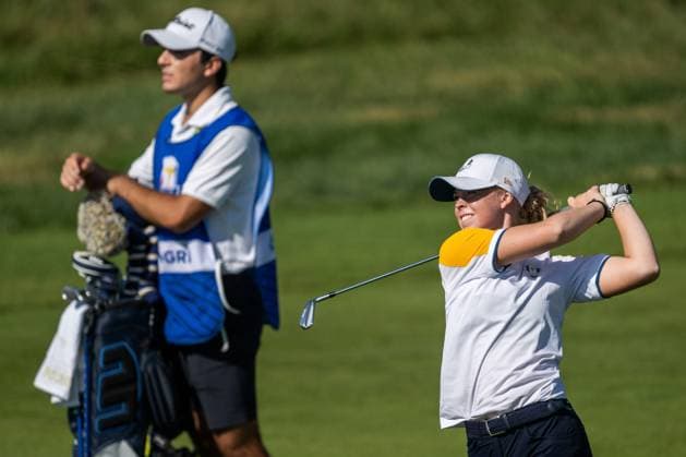 230928 Meja Örtengren of Team Europe competes in round four of the Junior Ryder Cup on September 28, 2023 in Rome. Photo: Mathias Bergeld BILDBYRAN kod MB MB0734 golf ryder cup träning practice training day -1 bbeng junior ryder cup Copyright: MATHIASxBERGELD BB230928MB057