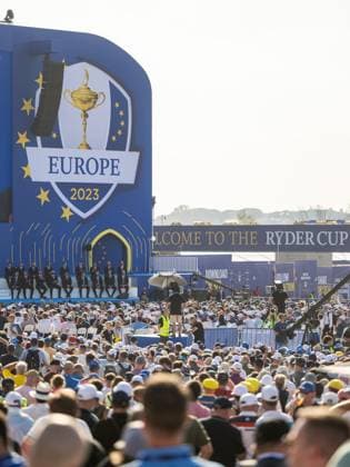 230928 Team Europe at the opening ceremony during day -1 of the Ryder Cup on September 28, 2023 in Rome. Photo: Mathias Bergeld BILDBYRAN kod MB MB0734 golf ryder cup träning practice training day -1 bbeng Copyright: MATHIASxBERGELD BB230928MB076