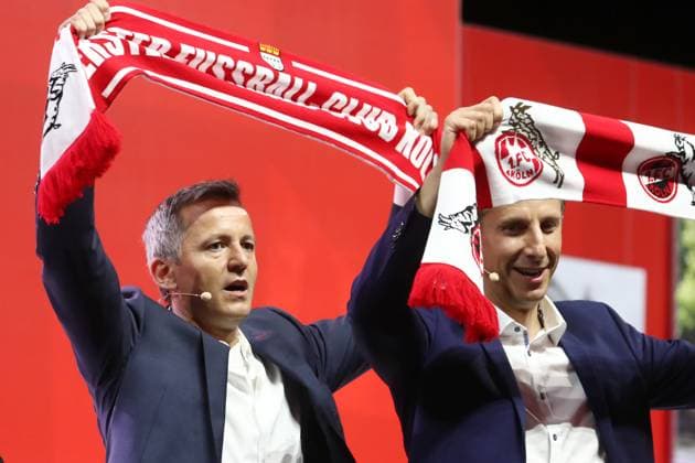 1.FC Köln, LanxessArena, Mitgliederversammlung, Philipp Türoff, Christian Keller (1.FC Köln), 27.09.2023, Bild: *** Sports 1 FC Cologne, LanxessArena, General meeting, Philipp Türoff, Christian Keller 1 FC Cologne , 27 09 2023, Image