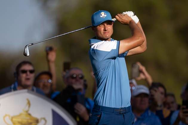 230929 Ludvig Aberg of Team Europe during the first round of the Ryder Cup on September 29, 2023 in Rome. Photo: Mathias Bergeld BILDBYRAN kod MB MB0736 golf ryder cup day 1 bbeng round 1 Copyright: MATHIASxBERGELD BB230929MB006