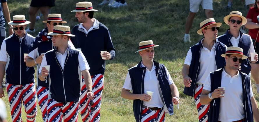 GOLF - Ryder Cup 2023 ROME,ITALY,29.SEP.23 - GOLF - Ryder Cup, Marco Simone Golf and Country Club. Image shows fans.  GEPAxpictures xHansxOberlaender