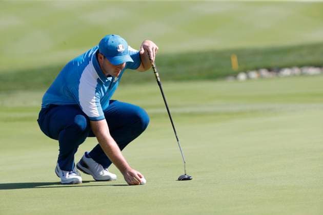 29th September 2023; Marco Simone Golf and Country Club, Guidonia Montecelio, Rome, Italy; The 44th Ryder Cup Matches , Europe versus USA, Day 1; Sepp Straka on the way to beating Fowler and Morikawa 2 &amp; 1  ActionPlus12558586 NaFoto