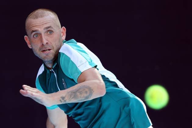(230929) -- BEIJING, Sept. 29, 2023 -- Britain s Daniel Evans competes against Italy s Jannik Sinner during the men s singles first round match at 2023 China Open tennis tournament in Beijing, capital of China, Sept. 29, 2023. ) (SP)CHINA-BEIJING-TENNIS-CHINA OPEN-MEN S SINGLES-1ST ROUND(CN) LuoxYuan 