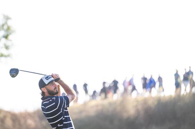 230929 Max Homa of Team USA in a foursome match during day one of the Ryder Cup on September 29, 2023 in Rome. Photo: Mathias Bergeld BILDBYRAN kod MB MB0736 golf ryder cup day 1 bbeng round 1 Copyright: MATHIASxBERGELD BB230929MB131