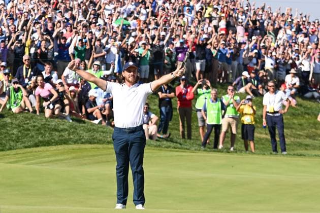 Ryder Cup 2023, Day Two, Morning Foursomes, Golf, Marco Simone Golf & Country Club, Rome, Italy - 30 Sep 2023  Copyright: xGreigxCowie Shutterstockx 14130258bs