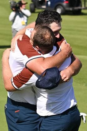 Ryder Cup 2023, Day Two, Morning Foursomes, Golf, Marco Simone Golf & Country Club, Rome, Italy - 30 Sep 2023  Copyright: xGreigxCowie Shutterstockx 14130258gi