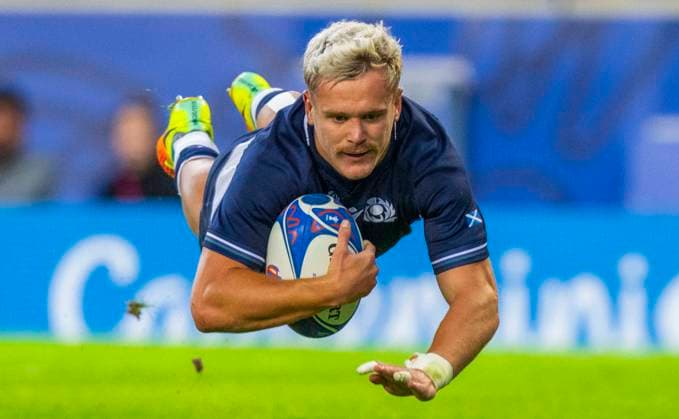 Sport Themen der Woche KW39 Sport Bilder des Tages 2023 Rugby World Cup Pool B, Stade Pierre Mauroy, Lille, France 30 9 2023 Scotland vs Romania Scotland™s Darcy Graham scores a try Darcy Graham scores a try 30 9 2023  Copyright: x INPHO CraigxWatsonx Watson23093004505