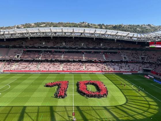 OGC Nice fÃªte les 10 ans du stade de l Allianz Riviera FOOTBALL : OGC Nice vs Brest - Ligue 1 Uber Eats - Nice - 01 10 2023 NorbertScanella Panoramic 