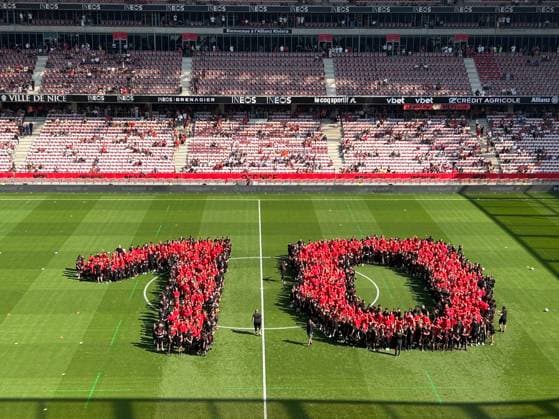 Sport Bilder des Tages OGC Nice fÃªte les 10 ans du stade de l Allianz Riviera FOOTBALL : OGC Nice vs Brest - Ligue 1 Uber Eats - Nice - 01 10 2023 NorbertScanella Panoramic 