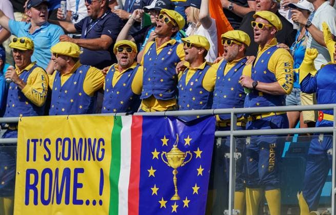 2023 Ryder Cup, Marco Simone Golf and Country Club, Rome, Italy 1 10 2023 Europe fans Europe fans 1 10 2023  Copyright: x INPHO MatteoxCiambellix DSC06728