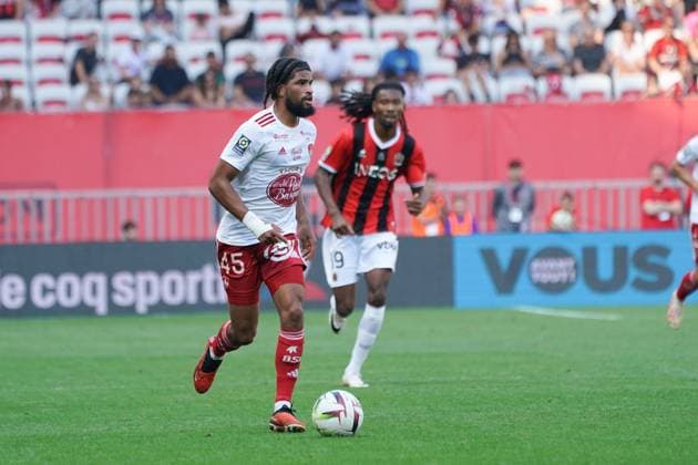 Mahdi Camara (Brest) FOOTBALL : OGC Nice vs Brest - Ligue 1 Uber Eats - Nice - 01 10 2023 NorbertScanella Panoramic 