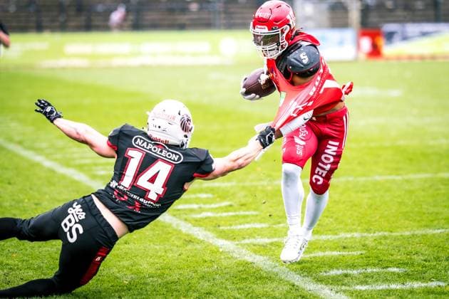 Erima German Football League Halbfinale 2023; Potsdam Royals - New Yorker Lions Braunschweig Erima German Football League Halbfinale 2023; Potsdam Royals - New Yorker Lions Braunschweig Copyright: xBEAUTIFULxSPORTS NicolxMarschallx