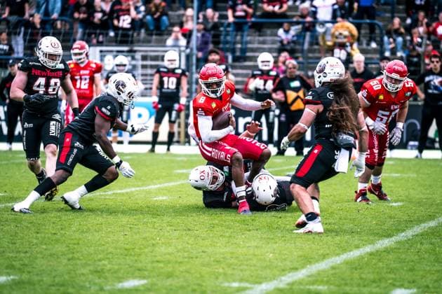 Erima German Football League Halbfinale 2023; Potsdam Royals - New Yorker Lions Braunschweig Erima German Football League Halbfinale 2023; Potsdam Royals - New Yorker Lions Braunschweig Copyright: xBEAUTIFULxSPORTS NicolxMarschallx