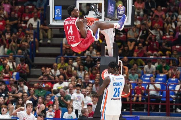 Sport Themen der Woche KW39 Sport Bilder des Tages Milan - EA7 EMPORIO ARMANI OLIMPIA MILANO vs. NUTRIBULLET TREVISO BASKET, Serie A Lega Basket Championship 2023 2024, 1st day, in the photo ISMAEL KAMAGATE (EA7 EMPORIO ARMANI OLIMPIA MILANO) Editorial Usage Only  Copyright: xSimonexLucarellix xIPAx 0306625569st