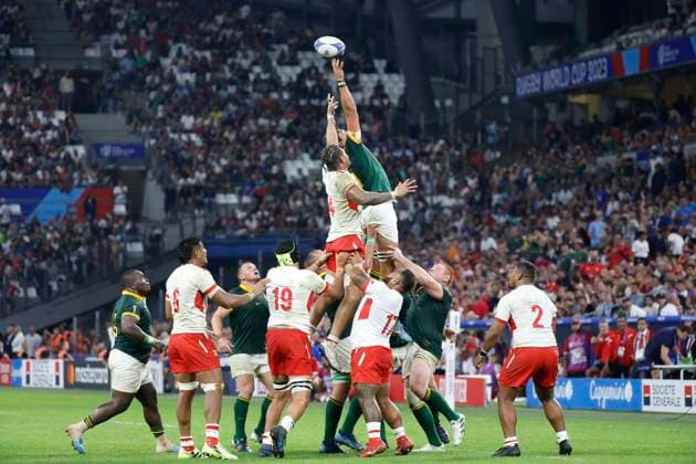 Sport Themen der Woche KW39 Sport Bilder des Tages AFRIQUE DU SUD TONGA PHOTOPQR LA PROVENCE VALLAURI Nicolas ; Marseille ; 01 10 2023 ; Rugby à XV : Coupe du Monde 2023 Poule B Match opposant l Afrique du Sud à Tonga au stade Vélodrome à Marseille Pool B (South Africa vs Tonga) - Rugby World Cup 2023 - South Africa Tonga MARSEILLE : France OCTOBER 1ST 2023 Marseille BdR France  Copyright: xPHOTOPQR LAxPROVENCE MAXPPPxVALLAURIxNicolasx 20231001PVL9794 20231001PVL9794