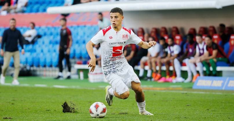FC Basel - Lausanne Ouchy Ismael Gharbi (Ouchy) 01.10. 2023 St.Jakob Park Basel , SCHWEIZ, Saison 2023 2024 Fussball Herren Super League FC Basel - Lausanne Ouchy Ismael Gharbi (Ouchy)