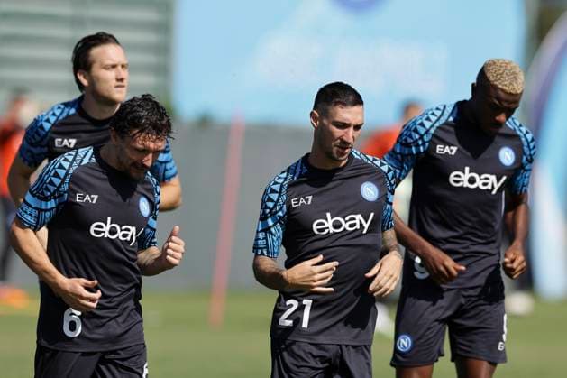 Italy: training session SSC Napoli SSC Napoli players made their last training ahead of their UEFA Champions League against Real Madrid at Konami Center on October 02, 2023, in Castel Volturno, Italy. ABPH8944 Copyright: xAntonioxBalascox