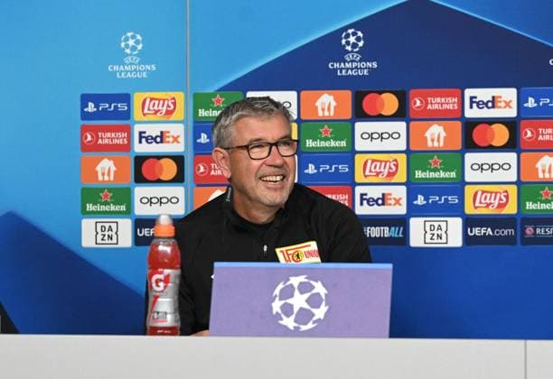 Fussball, Herren, Saison 2023 2024, Champions League, Pressekonferenz des 1. FC Union Berlin im Stadion An der Alten Försterei, Trainer Urs Fischer (1. FC Union), 02.10. 2023, Copyright: xMatthiasxKochx