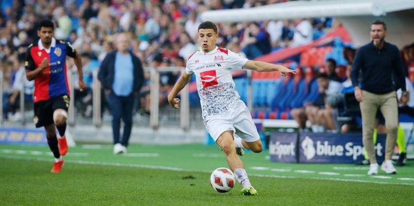 FC Basel - Lausanne Ouchy Ismael Gharbi (Ouchy) 01.10. 2023 St.Jakob Park Basel , SCHWEIZ, Saison 2023 2024 Fussball Herren Super League FC Basel - Lausanne Ouchy Ismael Gharbi (Ouchy)