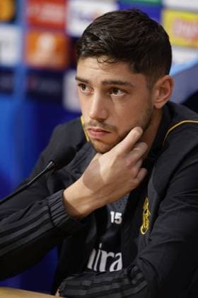 Italy: press conference, PK, Pressekonferenz Real Madrid CL Real Madrid s Uruguayan midfielder Federico Valverde during press conference Real Madrid before UEFA Champions League match against SSC Napoli at the Diego Armando Maradona stadium October 02, 2023, in Naples, Italy. ABPH9805 Copyright: xAntonioxBalascox