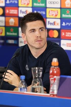 SOCCER - UEFA CL, RBS vs Sociedad SALZBURG,AUSTRIA,02.OCT.23 - SOCCER - UEFA Champions League, group stage, Red Bull Salzburg vs Real Sociedad, preview, press conference, PK, Pressekonferenz Sociedad. Image shows Igor Zubeldia (Sociedad).  GEPAxpictures xMathiasxMandl