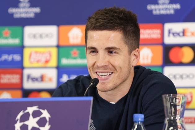 SOCCER - UEFA CL, RBS vs Sociedad SALZBURG,AUSTRIA,02.OCT.23 - SOCCER - UEFA Champions League, group stage, Red Bull Salzburg vs Real Sociedad, preview, press conference, PK, Pressekonferenz Sociedad. Image shows Igor Zubeldia (Sociedad).  GEPAxpictures xMathiasxMandl