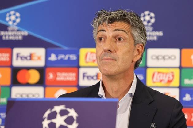 SOCCER - UEFA CL, RBS vs Sociedad SALZBURG,AUSTRIA,02.OCT.23 - SOCCER - UEFA Champions League, group stage, Red Bull Salzburg vs Real Sociedad, preview, press conference, PK, Pressekonferenz Sociedad. Image shows head coach Imanol Alguacil (Sociedad).  GEPAxpictures xMathiasxMandl