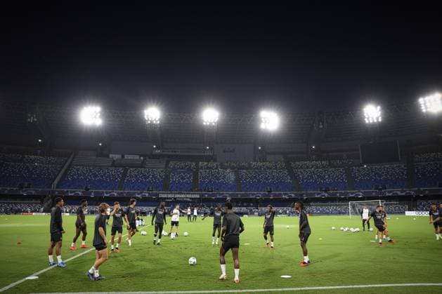 Foto Alessandro Garofalo LaPresse 02 ottobre 2023 Napoli, Italia calcio Champions League 2023 2024 - stadio Diego Armando Maradona allenamento Real Madrid Nella foto: un momento dell allenamento 02 October 2023 Naples, Italy sport football Champions League 2023 2024 - Diego Armando Maradona stadium training session Real Madrid In the picture: a moment of the training session  Copyright: xAlessandroxGarofalo LaPressex