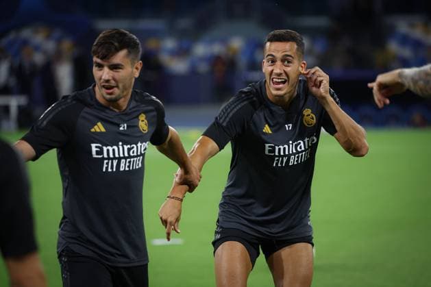 Foto Alessandro Garofalo LaPresse 02 ottobre 2023 Napoli, Italia calcio Champions League 2023 2024 - stadio Diego Armando Maradona allenamento Real Madrid Nella foto: Lucas Vazquez (Real Madrid FC); 02 October 2023 Naples, Italy sport football Champions League 2023 2024 - Diego Armando Maradona stadium training session Real Madrid In the picture:Lucas Vazquez (Real Madrid FC);  Copyright: xAlessandroxGarofalo LaPressex
