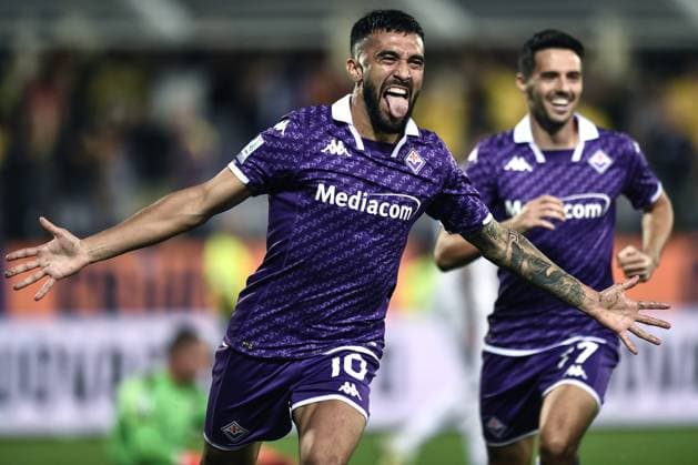 Sport Themen der Woche KW40 Sport Bilder des Tages Mp Firenze 02 10 2023 - campionato di calcio serie A Fiorentina-Cagliari foto Matteo Papini Image nella foto: esultanza gol Nicolas Gonzalez 