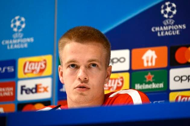 Media activities R Antwerp FC - Champions League 03 10 2023 ANTWERPEN, BELGIUM - OCTOBER 03 : Vermeeren Arthur midfielder of Antwerp FC pictured during a press conference, PK, Pressekonferenz of Royal Antwerp FC prior to the UEFA Champions League match between Royal Antwerp FC and Shaktar Donetsk on October 3, 2023 in Antwerpen, Belgium, 03 10 2023 Antwerpen Belgium  Copyright: xPeterxDexVoechtx