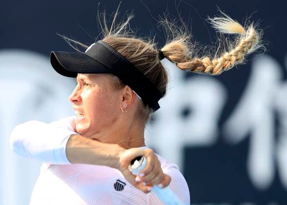 (231003) -- BEIJING, Oct. 3, 2023 -- Kazakhstan s Yulia Putintseva competes against France s Caroline Garcia during the women s singles second round match at 2023 China Open tennis tournament in Beijing, capital of China, Oct. 3, 2023. ) (SP)CHINA-BEIJING-TENNIS-CHINA OPEN-WOMEN S SINGLES-2ND ROUND (CN) LuoxYuan 