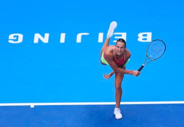 (231003) -- BEIJING, Oct. 3, 2023 -- Belarus Aryna Sabalenka serves to Britain s Katie Boulter during the women s singles second round match at 2023 China Open tennis tournament in Beijing, capital of China, Oct. 3, 2023. ) (SP)CHINA-BEIJING-TENNIS-CHINA OPEN-WOMEN S SINGLES-2ND ROUND (CN) LuoxYuan 