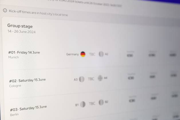 EURO 2024 tickets go on general sale Photo taken on October 2023 in Zagreb, Croatia shows illustration for ticket applications for UEFA EURO, EM, Europameisterschaft,Fussball 2024 through the official UEFA ticketing platform. Over 1.2 million tickets will be available in the application period from 3 October until 26 October 2023. LukaxStanzl PIXSELL